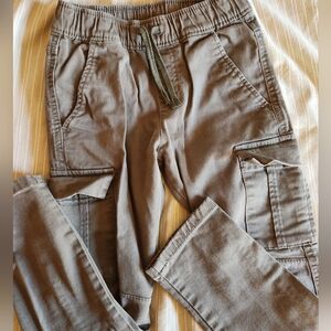 Cat & Jack grayish green khaki utility pants sz 6 cargo pockets